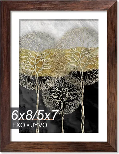 Vista 109 de Fxojyvo Marco de Fotos de 4x6, Muestra Foto de 3.5x5 con Paspartú o 4 x 6 Sin Paspartú, Liviano y de Alta Transparencia Marco de 4 por 6 para Pared