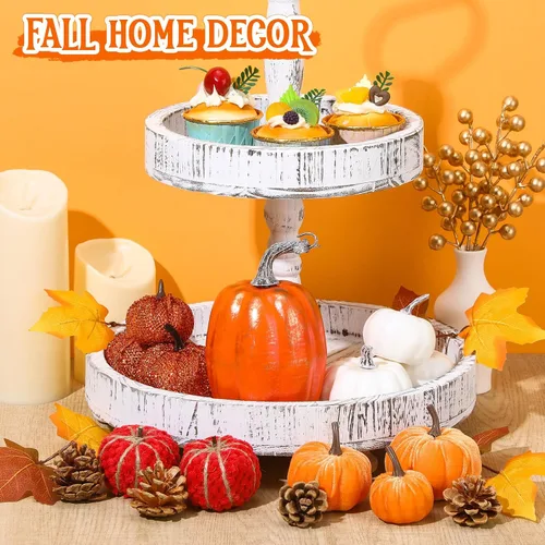Vista 5 de AceOrbit Juego de 24 calabazas artificiales de otoño de Acción de Gracias con hojas de arce, piñas y bayas para decorar mesa de otoño, centro