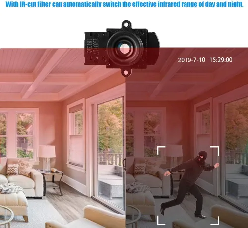 Vista 5 de Sonew Lente de cámara 1080P 0.236 in F1.5 Lente de enfoque fijo focal fija de plástico negro con filtro de corte IR para cámara de seguridad CCTV