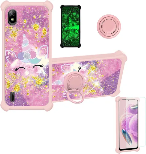 Vista 56 de jioeuinly JSF-DJS - Funda compatible con Nothing Phone 2a con protector de pantalla de vidrio templado, policarbonato duro + silicona suave, soporte