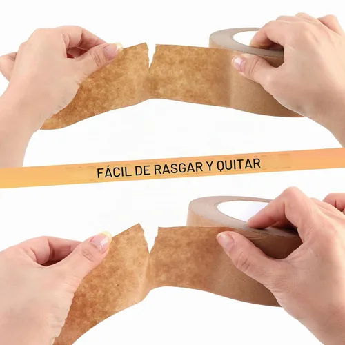Vista 5 de WANBAO 1 Rollo de Cinta de Papel Kraft Marrón 2 Pulgadas x 55 Yardas para Cajas de Embalaje, Sellado de Cajas de Cartón, Uso de Embalaje