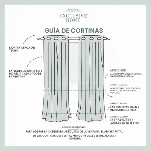 Vista 6 de EXCLUSIVE HOME Chateau - Par de paneles de cortinas de seda sintética a rayas con ojales en la parte superior, 54"x84", Índigo