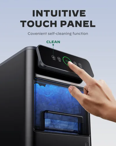Vista 3 de Silonn - Máquina de hielo portátil para encimera - 9 kilos de hielo con forma de bala por día, hace hielo en 6 minutos, acero inoxidable con ventana