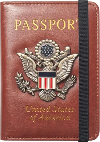 Vista 10 de Funda para pasaporte de alta calidad para viajes, con bloqueo RFID, delgada, duradera y apta para viajes, cartera para pasaporte mantiene tus