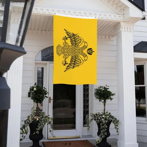 Vista 7 de Bandera de doble cara de la iglesia ortodoxa griega de 3 x 5 pies, bandera de decoración al aire libre, bandera ligera para fiestas en el hogar