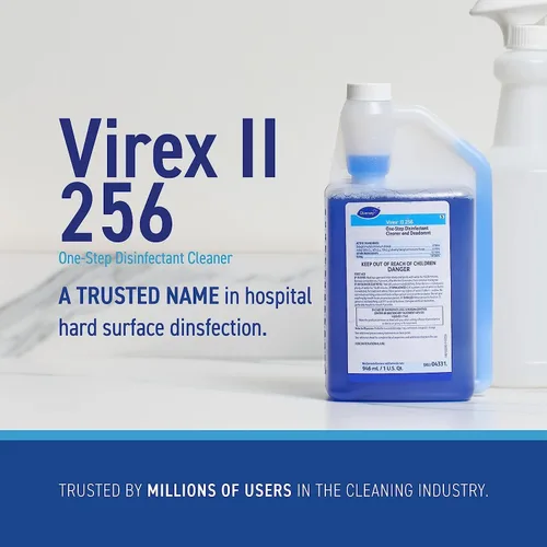 Vista 5 de VIREX Diversey II 256 04331. Disinfectant Cleaner Concentrate, Multi-Surface for Home & Commercial Use, Odor Control, Mint Scent, AccuMix Bottle, 32