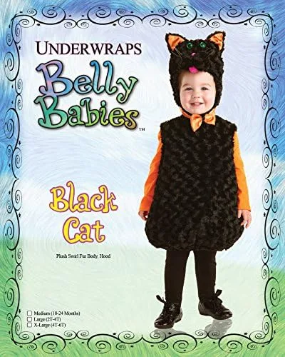 Vista 2 de Underwraps Disfraz de gato negro para bebés