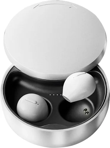 Vista 10 de Auriculares invisibles más pequeños inalámbricos Bluetooth in Ear Mini discretos pequeños auriculares para dormir ocultos con estuche de carga Negro