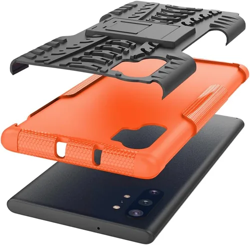Vista 4 de Asuwish Funda para teléfono Samsung Galaxy Note 10 Plus Note10+ 5G con protector de pantalla y soporte delgado, híbrida, resistente, funda