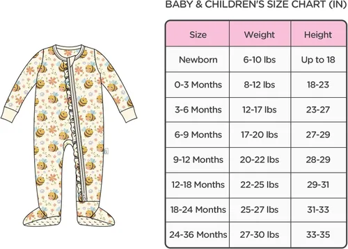 Vista 6 de Footie Ruffled Zippered Viscose from Bamboo One-Piece Baby Clothes 0-36 Months