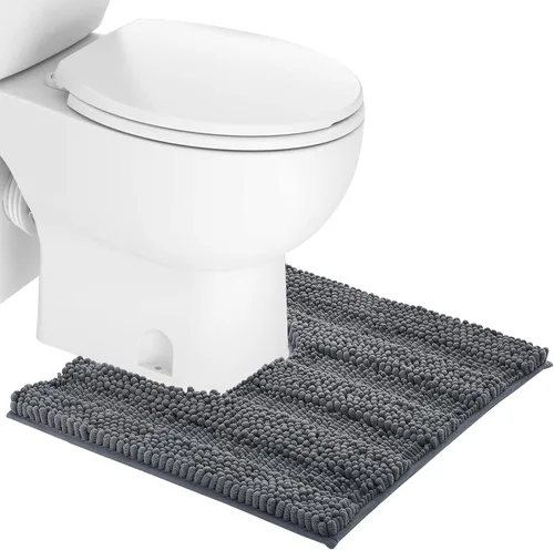 Vista 30 de NICETOWN Tapete negro para baño, antideslizante, suave, absorbente de agua, tapete de bajo perfil para entrada, tapete para vestíbulo, puerta