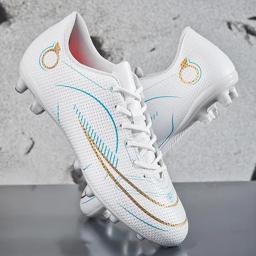 Vista 3 de Unitysow Zapatos de fútbol para hombre con tacos de fútbol firme para entrenamiento profesional, zapatos de fútbol para interiores y exteriores