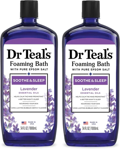 Vista 17 de Dr Teal's Baño espumoso con sal pura de Epsom, lavanda y eucalipto, 34 onzas líquidas (paquete de 2)