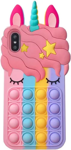 Vista 24 de Pop Case para iPhone 12/12 Pro, Funda de silicona con burbujas de gato negro afortunado de dibujos animados, brillo, estrellas, burbujas de arena