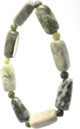 Vista 2 de Connemara - Pulsera de cuentas de mármol con mensaje y cuentas de piedra verde, regalo de cumpleaños