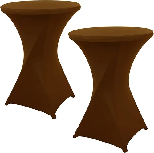 Vista 6 de Jeloris Paquete de 2 manteles redondos de elastano elástico de elastano de 32 x 43 pulgadas, color negro, para bodas, banquetes, eventos, fiestas