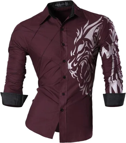 Vista 87 de jeansian - Camisas de manga larga de ajuste entallado para hombre (8397), con botones, informales y de vestir.