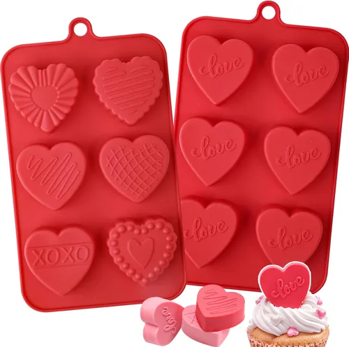 Vista 10 de Webake Moldes de silicona con 6 formas diferentes, molde de 36 cavidades para fondant de chocolate para cupcake, pretzle, cake pop, manualidades