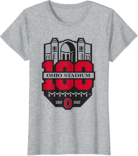 Vista 17 de Camiseta con licencia oficial de los 100 años del logotipo de fútbol del estado de Ohio, Negro