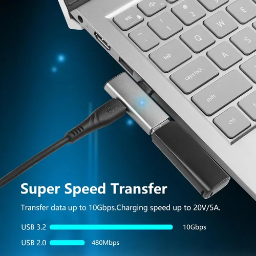 Vista 3 de SinLoon USB C a USB 3.2 10Gbps Tipo C a USB A Adaptador OTG hembra y adaptador de fuente de alimentación PD de 100W para el teléfono de la tableta