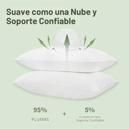 Vista 3 de Insertos de almohada de 30.48x50.8 cm (12x20 pulgadas) Conjunto de almohadas de plumas suaves para interiores, juego de 1, almohadas decorativas