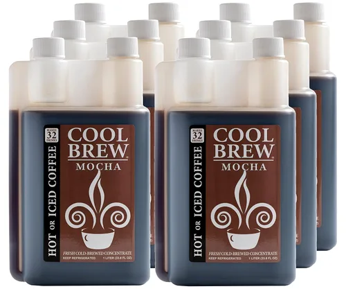 Vista 11 de CoolBrew Concentrado líquido frío fresco – tostado oscuro, granos de arábica gourmet, para café helado o caliente, sin azúcar, sin conservantes