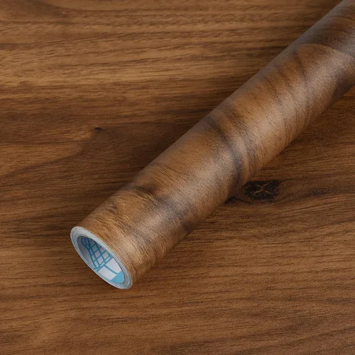 Vista 12 de Papel de contacto de grano de madera, autoadhesivo, color marrón claro 15.7’’ x 78.7’’Waterproof Vinyl Wrap for CabinetKitchen Countertop - Wall