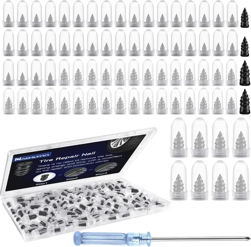 Vista 9 de NACHLYNN 30 piezas de clavos de reparación de neumáticos con tornillos autoperforantes de goma, herramienta rápida de reparación de neumáticos