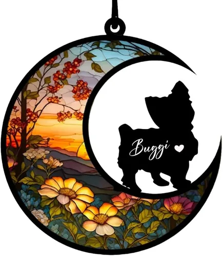 Vista 12 de Atrapasoles conmemorativos personalizados para perros Akita, nombre de perro personalizado, adorno de pérdida de perro, regalo para amantes