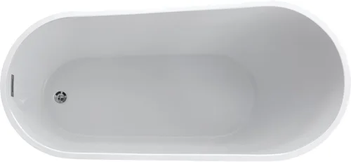 Vista 3 de ANZZI Bañera ovalada independiente, 67 pulgadas, moderno acrílico blanco brillante + fibra de vidrio, bañera de hidromasaje independiente
