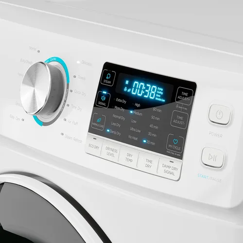 Vista 7 de KoolMore Paquete de lavadora + secadora de gran capacidad: lavadora de carga frontal de 4.5 pies cúbicos [120 V] (FLW-5CWH) + secadora de carga