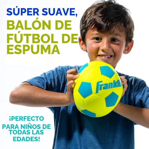 Vista 4 de Franklin Sports Pelota de fútbol de espuma para niños, mini pelota de fútbol juvenil de espuma suave, pelota de fútbol de juguete para interiores