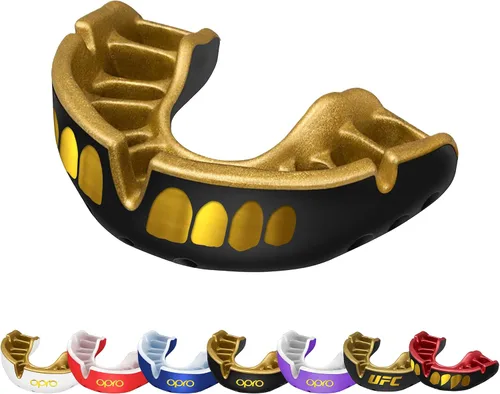 Vista 18 de OPRO Protector bucal Gold Level - Protector bucal moldeable con ajuste cómodo de primera calidad y protección multicapa para boxeo, artes marciales