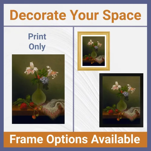 Vista 3 de Un jarrón de lirios de maíz y heliotropo por Martin Johnson Heade Premium Poster Print Reproducción de pintura de obras de arte finas Regalo