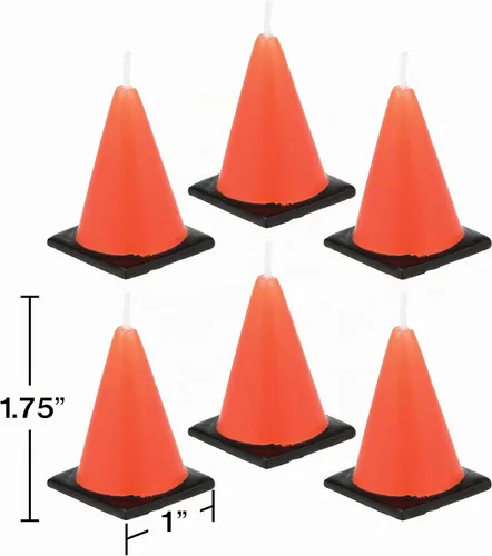 Vista 2 de Creative Converting 6 velas moldeadas, en forma de cono en construcción