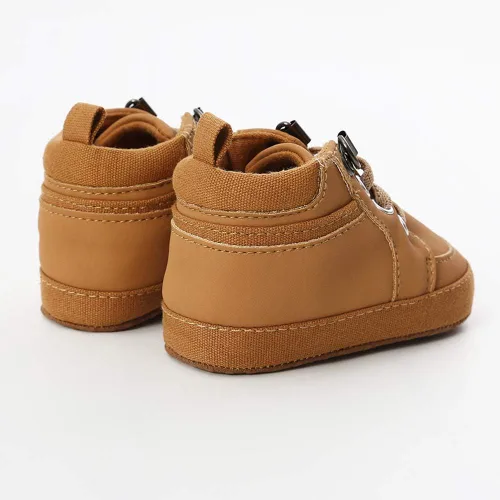 Vista 5 de RVROVIC Zapatillas antideslizantes para bebés y niñas, botas de tobillo suaves para niños y niñas, zapatos de cuna para recién nacidos