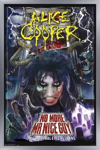 Vista 9 de Trends International Alice Cooper - Póster de pared No More Mr. Nice Guy, 14.725 x 22.375 pulgadas, versión enmarcada de madera de granero Versión