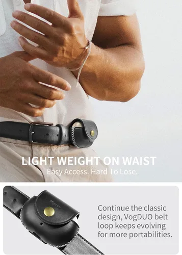 Vista 4 de VogDUO Funda de cuero genuino para Beats Studio Buds Holder Funda completa con trabilla para cinturón, protección suave compatible con Beats Studio