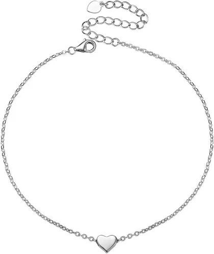 Vista 16 de Silvora Tobillera de plata de ley 925 para mujeres y hombres, tobilleras de corazón de eslabones cubanos para mujer, tobillera de playa con caja