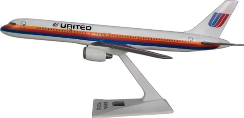 Vista 3 de United (76-93) 757-200 Escala 1:200 - Modelo de avión de plástico a presión - Réplica coleccionable de aviones United Airlines - Parte #