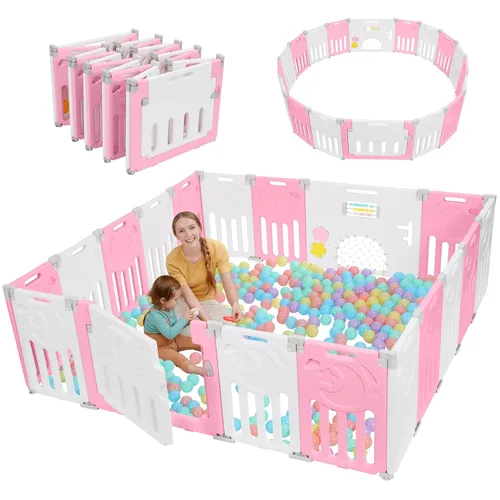Vista 12 de Corralito para bebés Dripex, corral plegable de 10 paneles para bebés y niños pequeños, área de juego portátil ajustable, centro de actividades