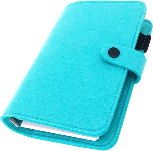 Vista 25 de Carpeta de fieltro A5 con páginas y juego de bolsillos para carpeta, color menta aguamarina