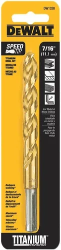 Vista 3 de DEWALT DW1316 - Broca helicoidal de titanio con punta aguzada, de 1/4 pulgada, color dorado