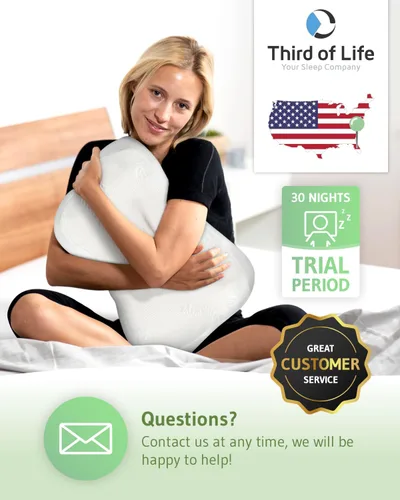 Vista 7 de Third of Life Almohada de viaje con espuma viscoelástica de carbón activado Almohada cervical para aliviar el dolor de cuello para personas que