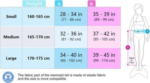 Vista 4 de FOLOEO Traje de baño de cola de sirena para nadar, traje de baño de sirena para adultos y adolescentes