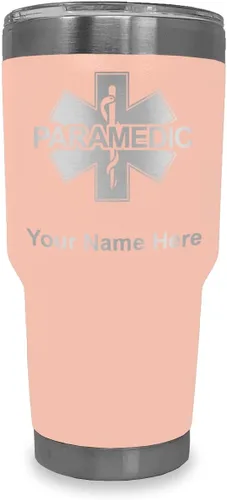 Vista 22 de LaserGram Vaso aislado al vacío de 20 onzas, paramédico, grabado personalizado incluido (negro) Engraved Gift for Paramedics, Vacuum Insulated