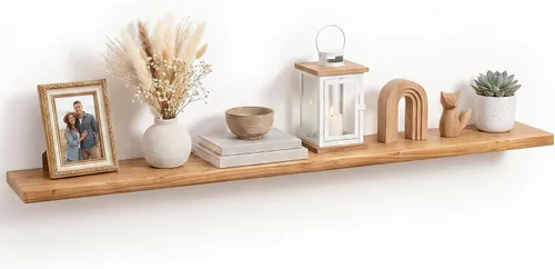 Vista 11 de Estantes flotantes para decoración de pared, estantes rústicos de madera recuperada de 24 x 8 pulgadas, estantes de montaje en pared resistentes