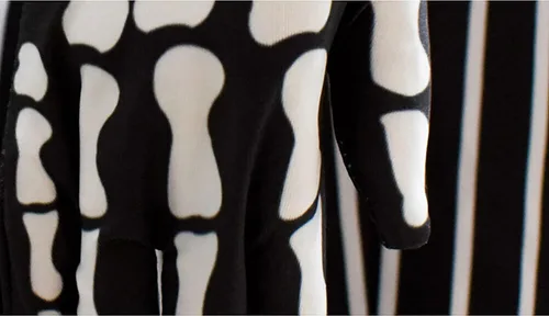 Vista 6 de Disfraz de Jack para adultos, chaqueta Skellington de esqueleto y vestido de Pesadilla antes de Navidad, trajes de cosplay para hombres y mujeres