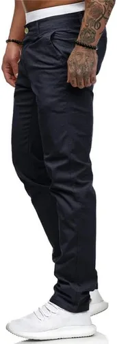 Vista 4 de HUNGSON Pantalones de vestir ajustados ajustados para hombre