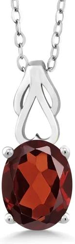 Vista 112 de Gem Stone King Collar de plata de ley 925 con piedra natal ovalada de 0.354 x 0.276 in Collar con colgante solitario para mujer Con cadena